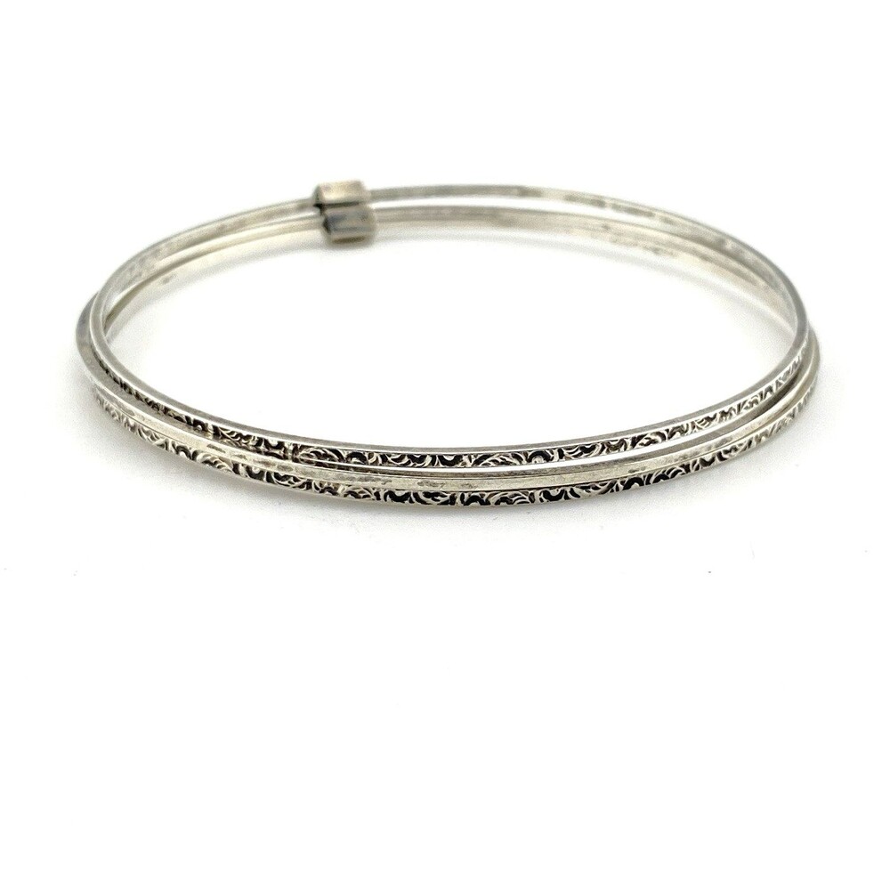 Antique Hallam Rice Sterling Silver Three Bangle Bracelet Set Size 7.5